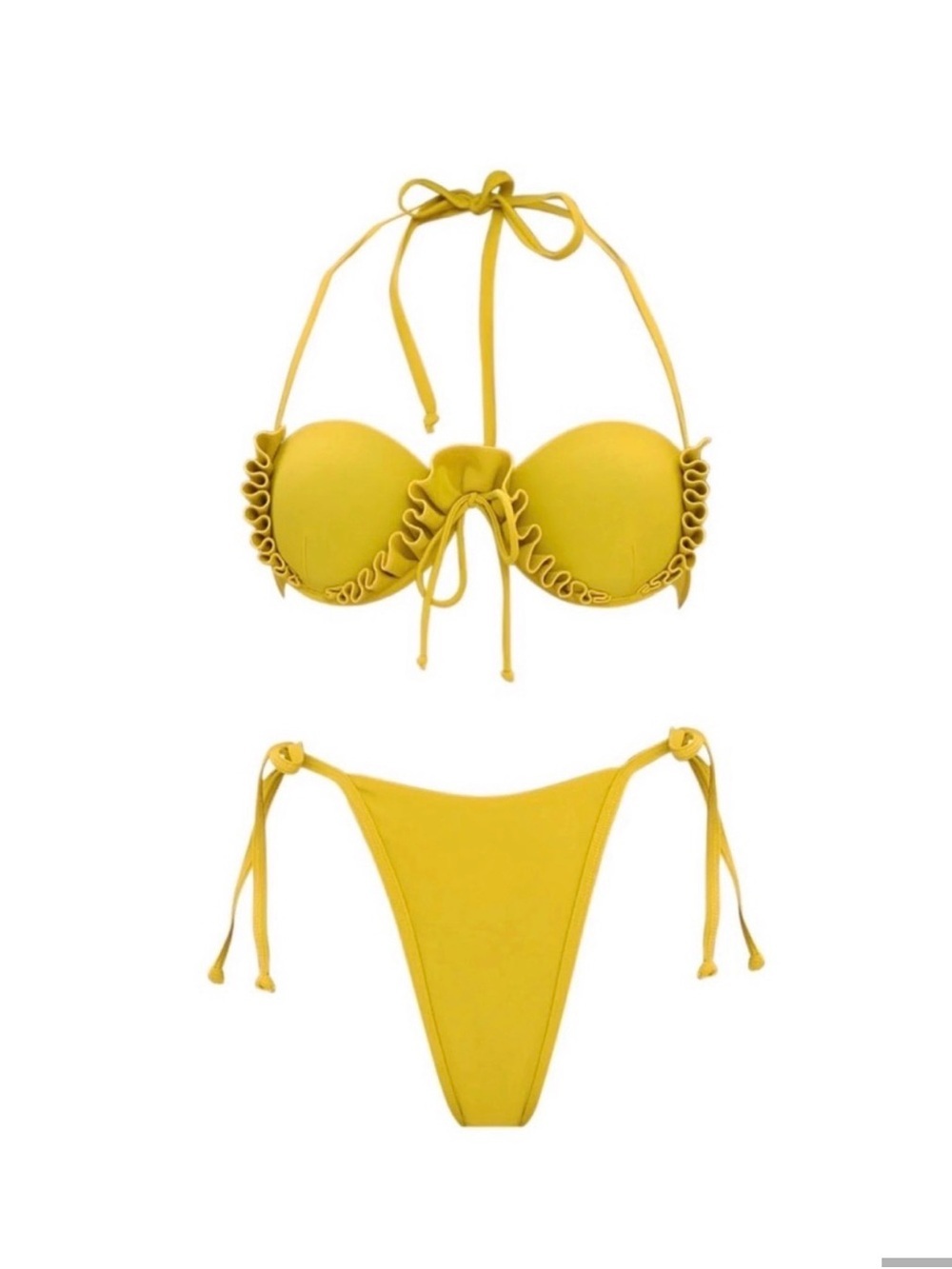 Andrea Iyamah Fula Ruffled Halter Bikini M/L